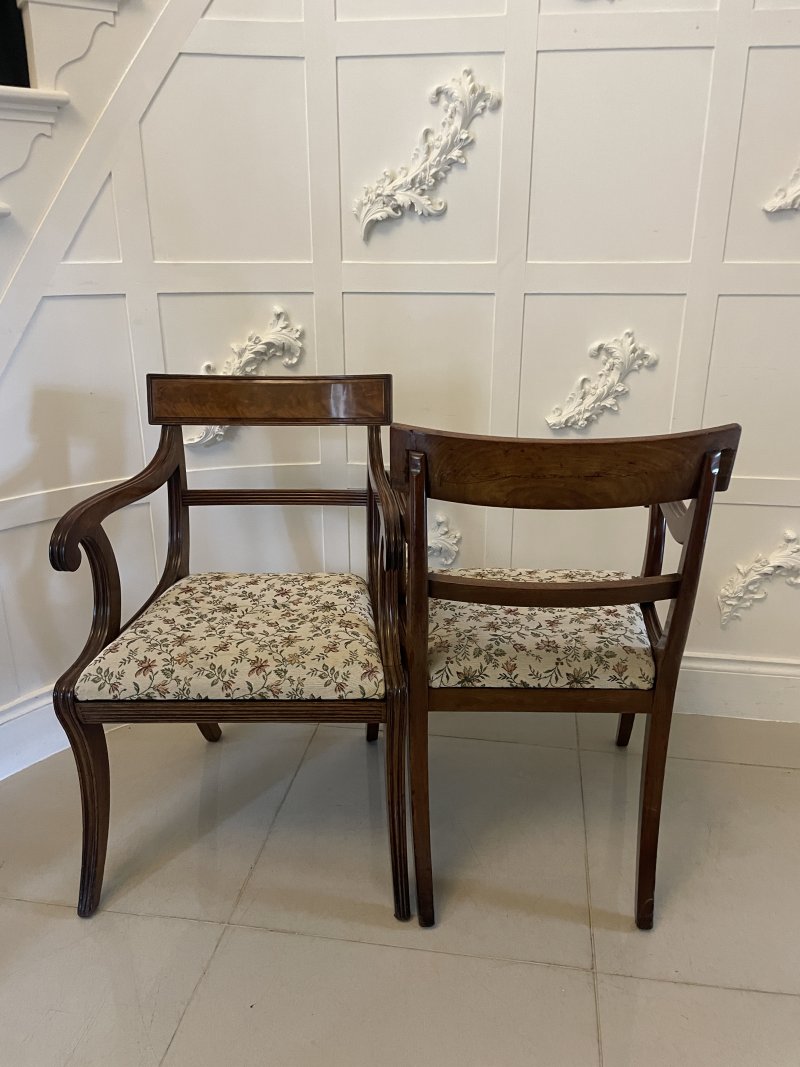 Set of 6 Antique Regency Quality Mahogany Dining Chairs - Image 8